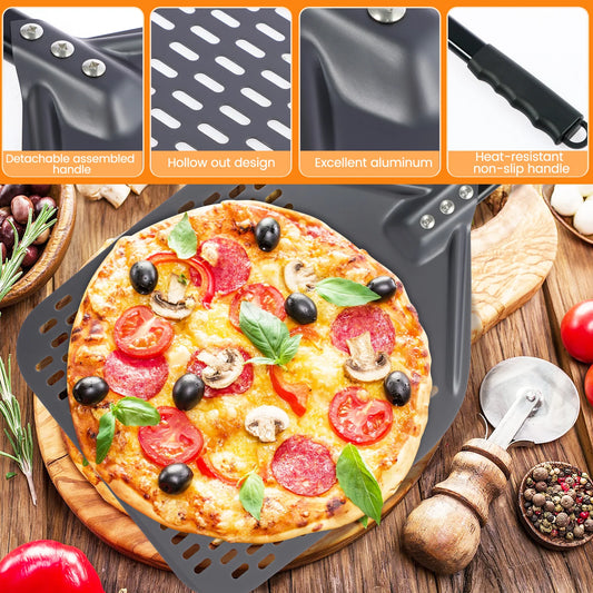 SizzleDelite 12" Metal Perforated Pizza Peel