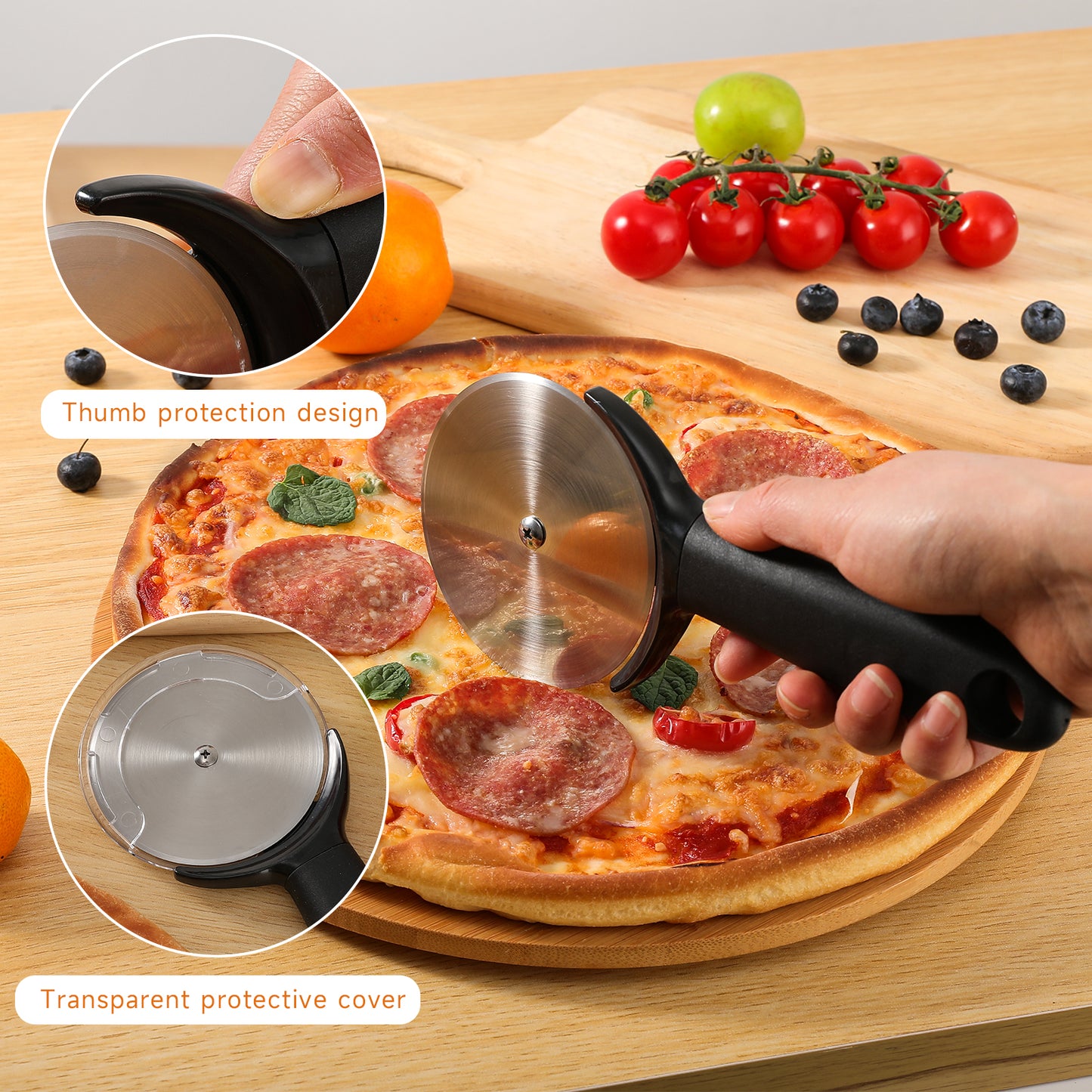 SizzleDelite 9" Professional Pizza Cutter Wheel