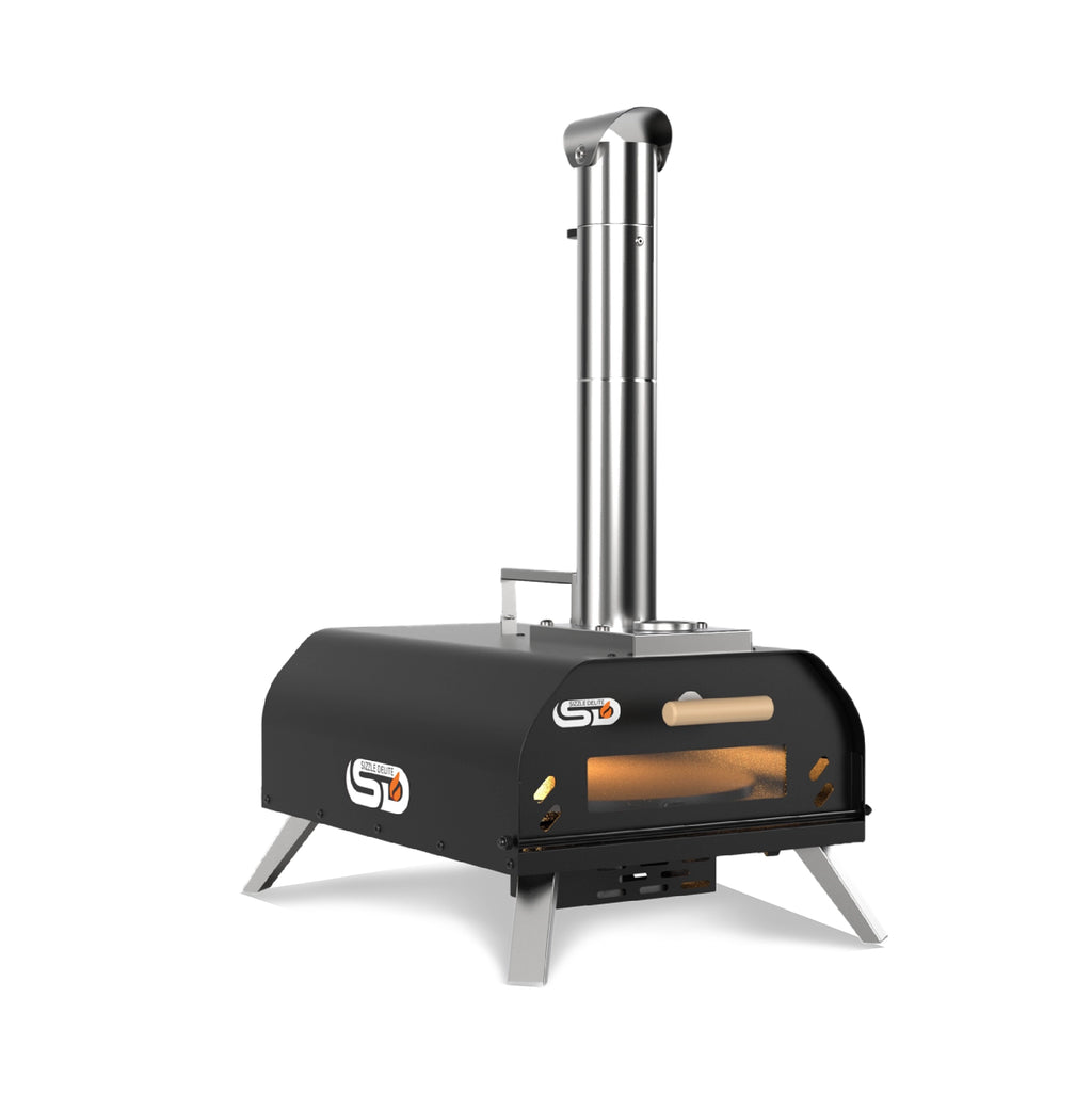 SizzleDelite Ember 12 portable wood-fired pizza oven with rotating stone